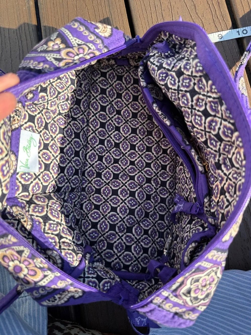 Vera Bradley Purple Quilted Paisley Print “Simply Violet” with pencil case - Picture 5 of 7